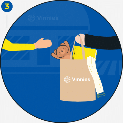 image of mobile skips franchise giving away vinnies donation to vinnies storeperson 2